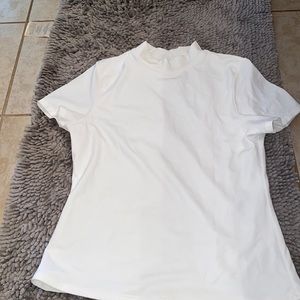 Plain white short sleeve swim shirt EUC